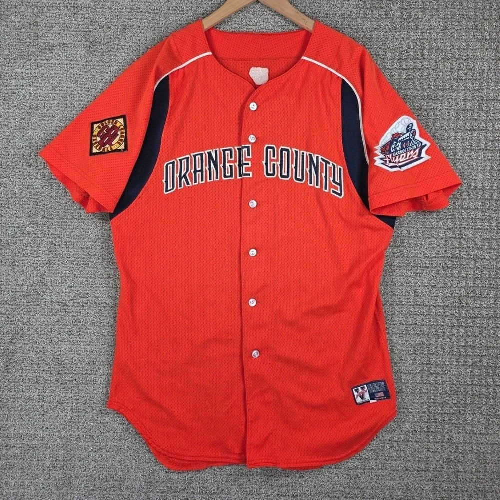 Victory Orange County Fullerton Flyers Baseball Jersey Mens 42 Orange game used?
